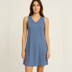 Pact Sleeveless Tank Mini Dress Women’s Small 100% Organic Cotton Soft Blue